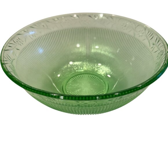 Imperial Glass Prism and Daisy Green Depression Bowl Uranium Glass UV Glow - Picture 3 of 9